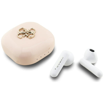 Handsfree Bluetooth Guess 4G Metal Logo, TWS, Roze