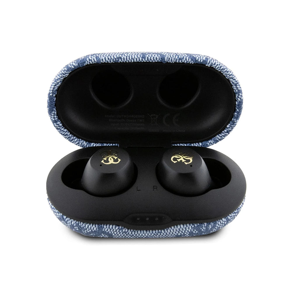 Handsfree Bluetooth Guess 4G Metal, TWS, Blauw