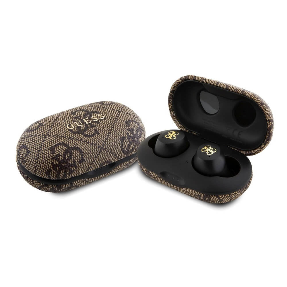 Handsfree Bluetooth Guess 4G Metal, TWS, Braun