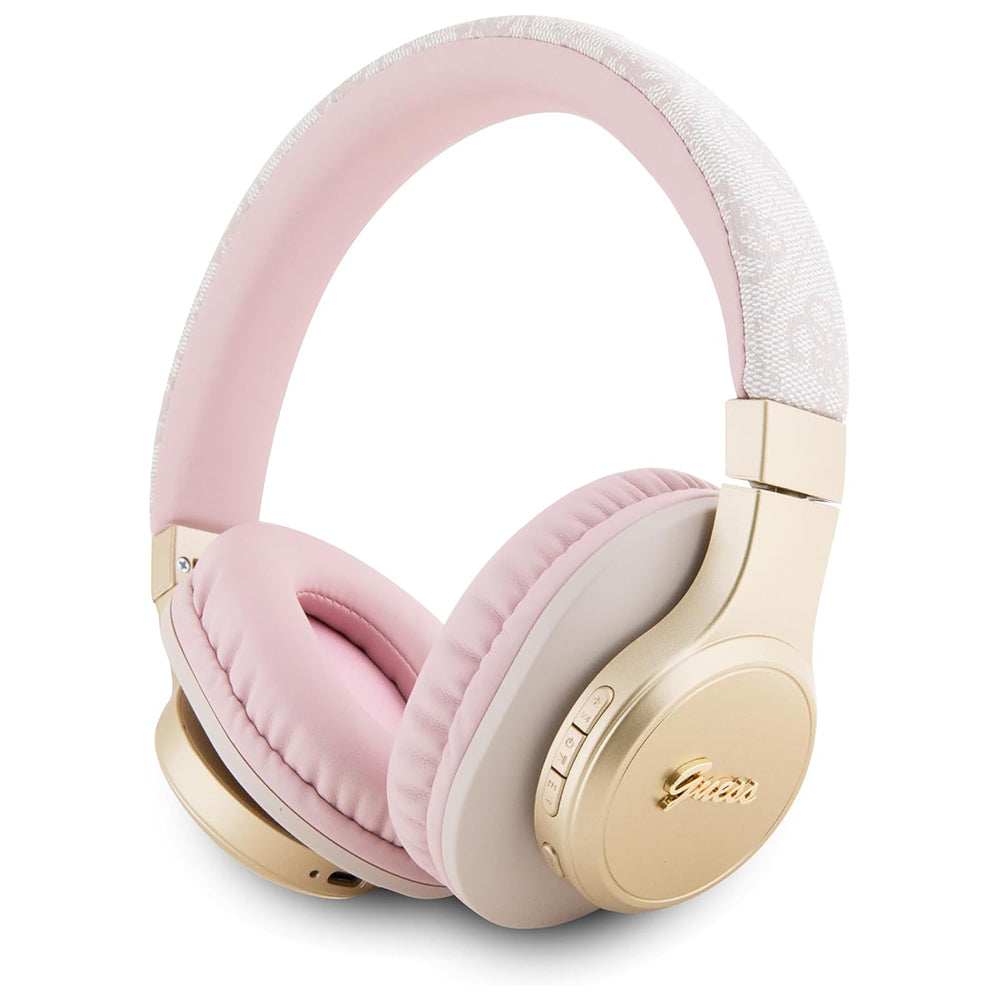 Kit mains libres Bluetooth Guess 4G Tone on Tone Script Logo, A2DP, Rose