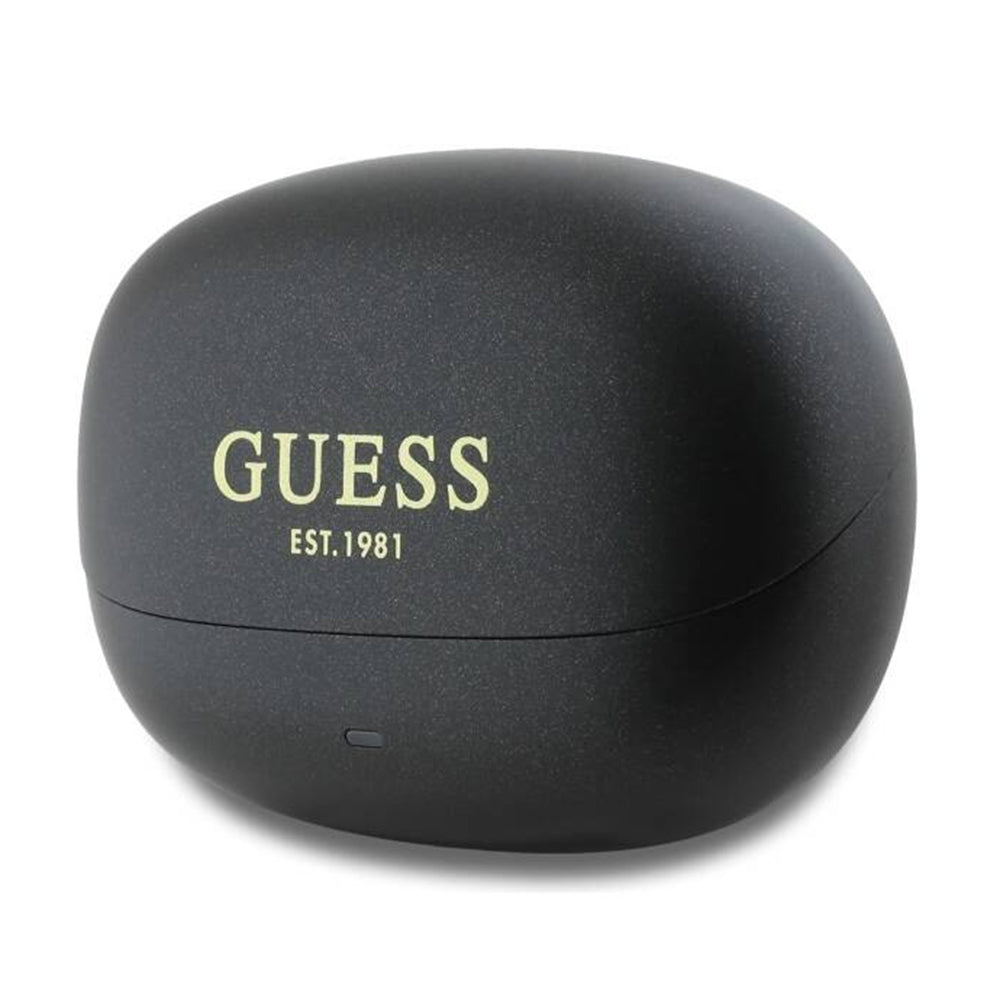 Handsfree Bluetooth Guess Capsule Logo Imprimé, TWS, ANC, Noir