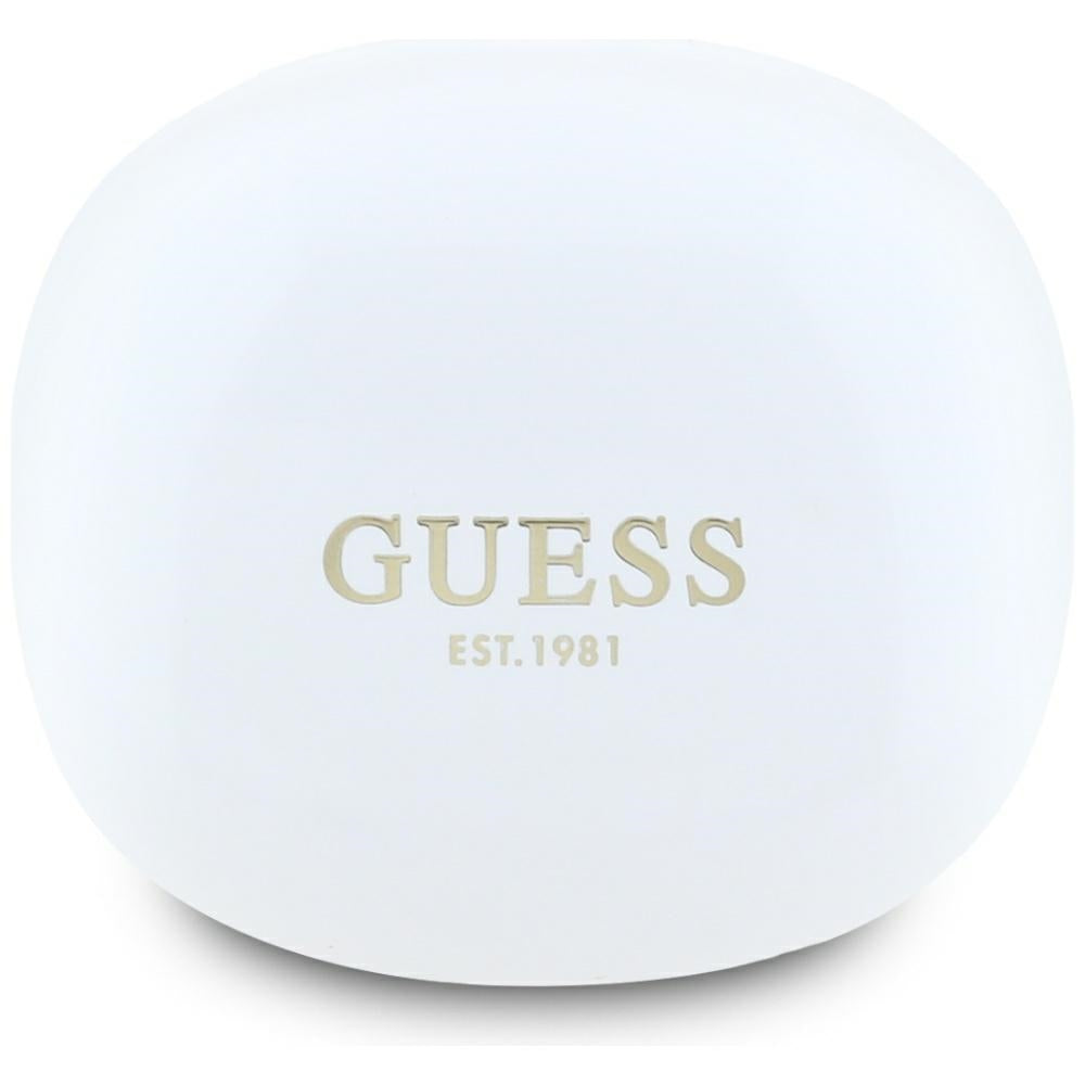 Handsfree Bluetooth Guess Flat Classic Logo Electroplated, TWS, Weiß