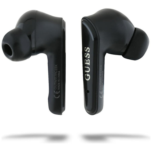 Handsfree Bluetooth Guess Flat Classic Logo Electroplated, TWS, Zwart