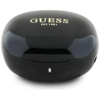 Kit mains libres Bluetooth Guess Flat Classic Logo Electroplated, TWS, Noir