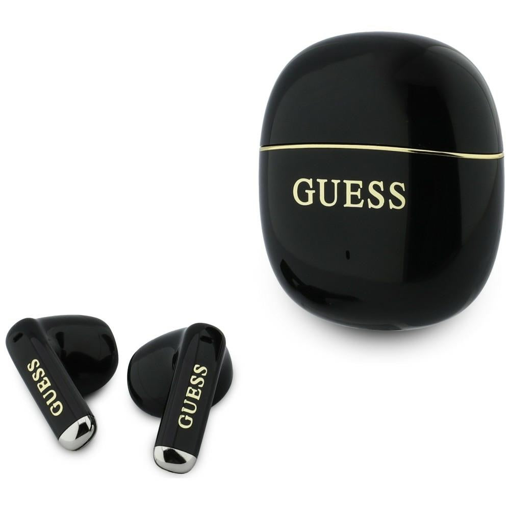 Handsfree Bluetooth Guess Glossy Gold Line Classic, TWS, Zwart