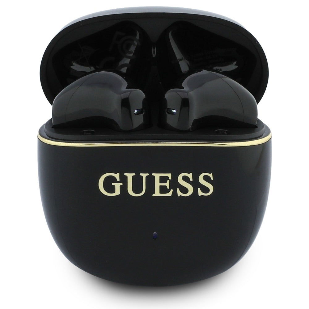 Handsfree Bluetooth Guess Glossy Gold Line Classic, TWS, Zwart