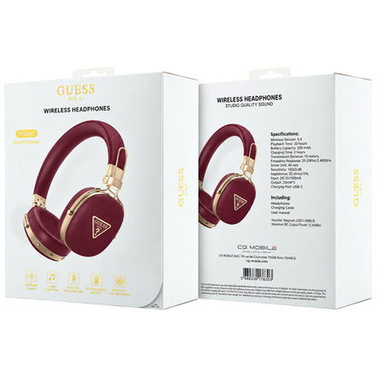 Bluetooth-Freisprecheinrichtung Guess Grained Triangle Logo, A2DP, Bordeauxrot
