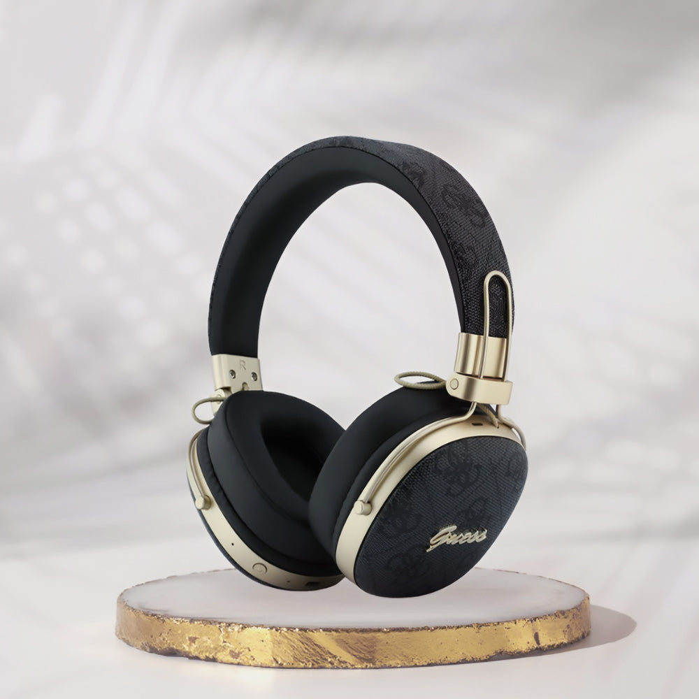 Casque Bluetooth Guess Metal 4G Script Logo, A2DP, Noir