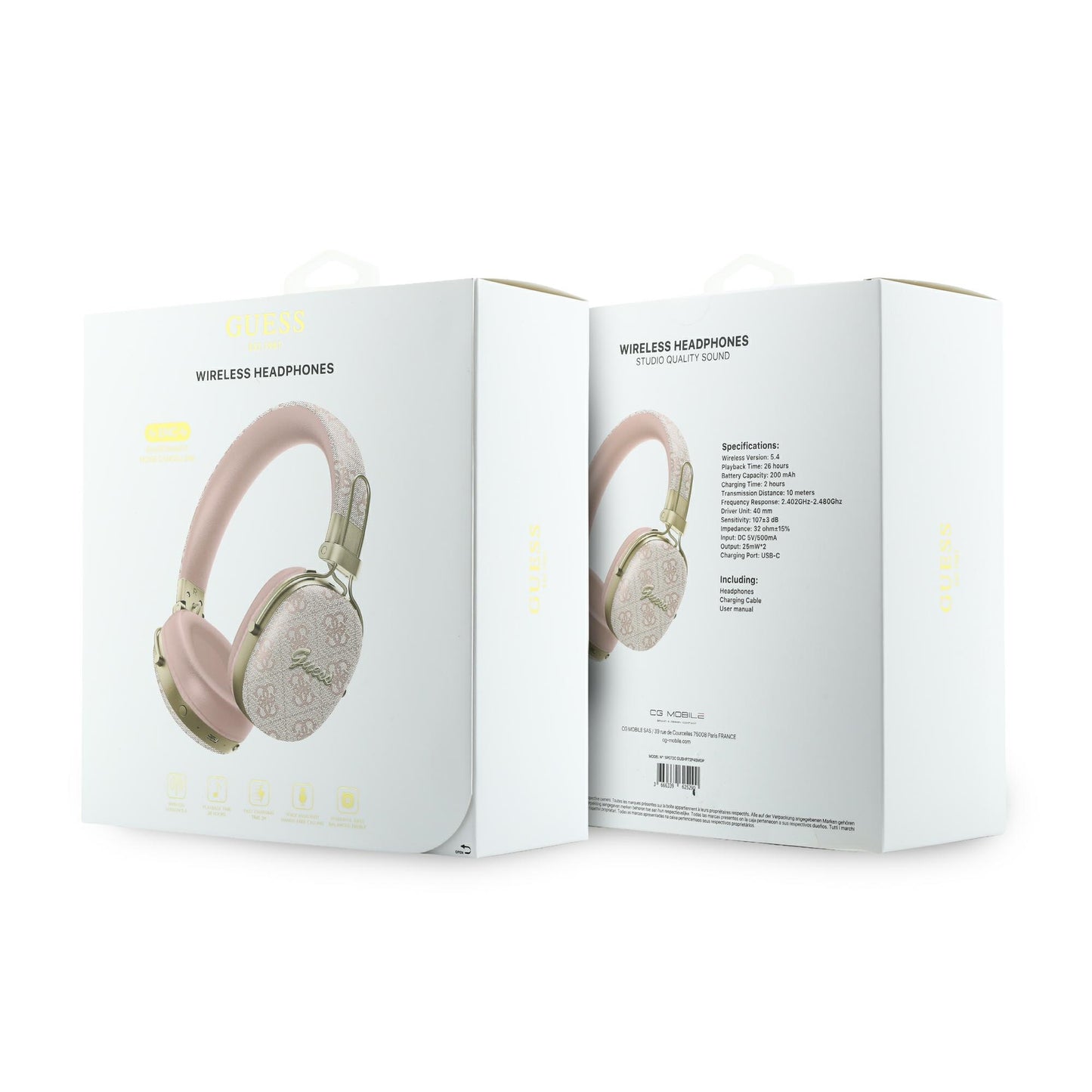 Bluetooth-Freisprecheinrichtung Guess Metal 4G Script Logo, A2DP, Rosa
