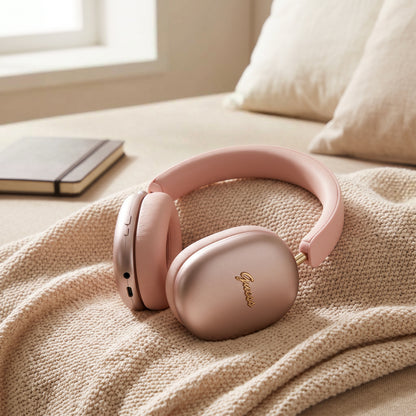 Guess Metal Script Logo Bluetooth-headset, A2DP, roze