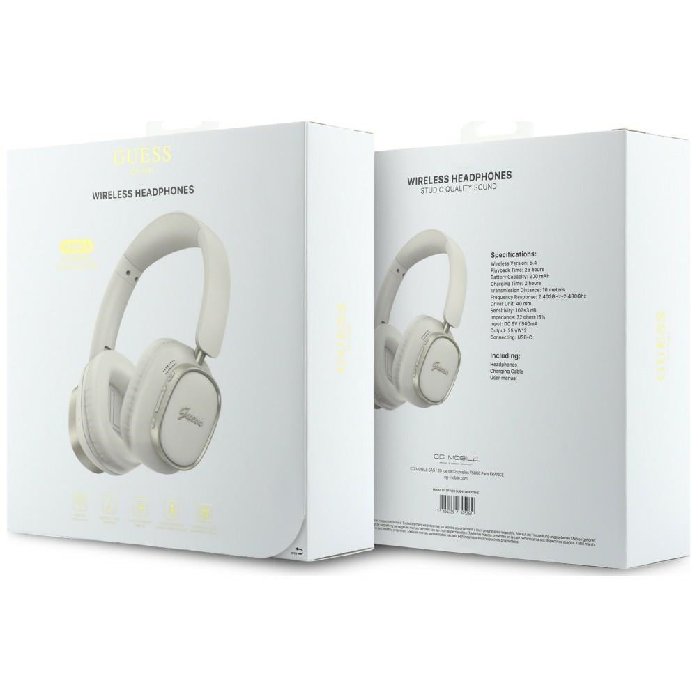 Handsfree Bluetooth Guess Rectangle Metal Script, A2DP, White