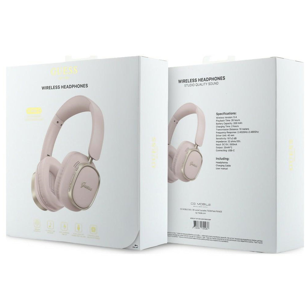 Freisprech-Bluetooth Guess Rectangle Metal Script, A2DP, Rosa