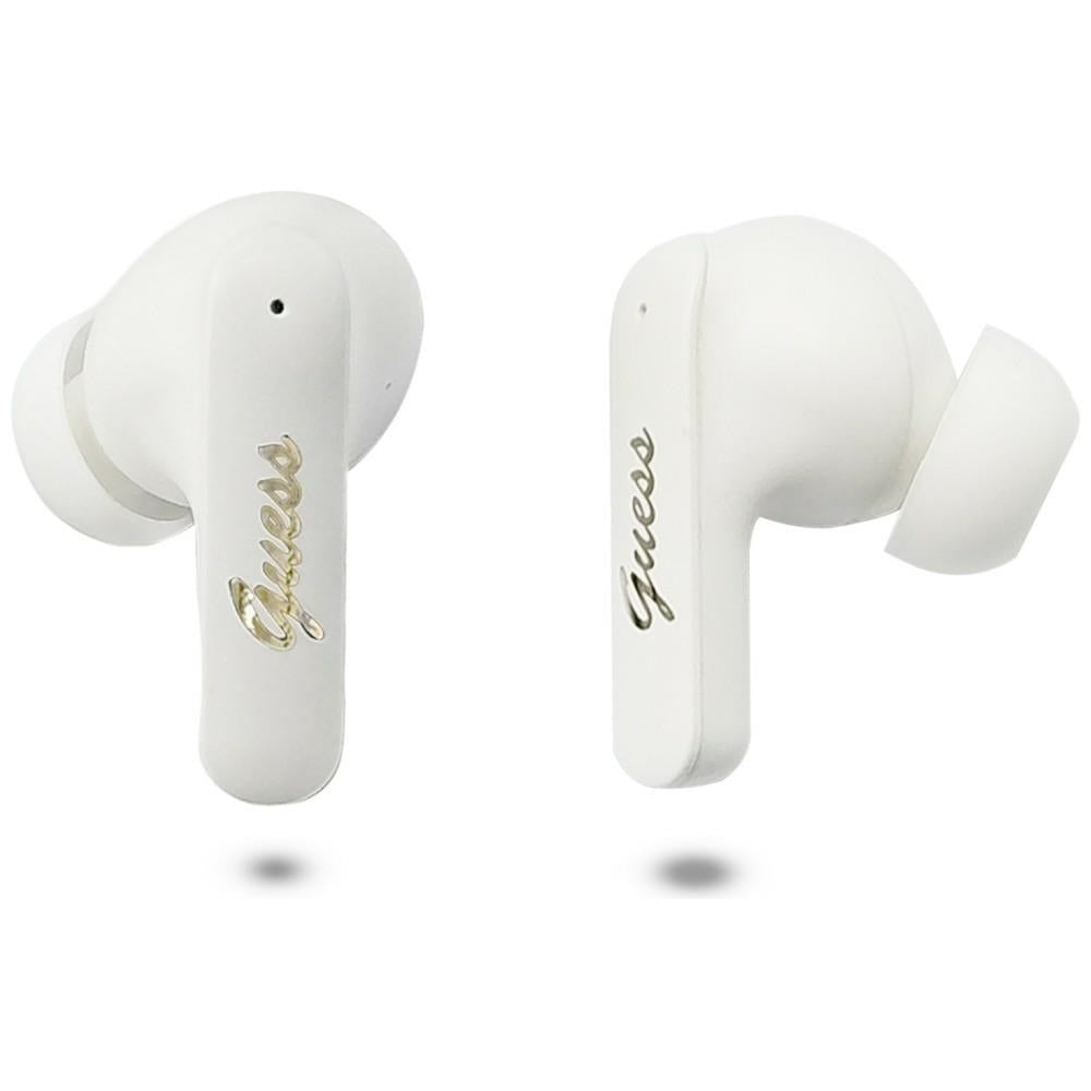 Handsfree Bluetooth Guess Script Metalen Logo, TWS, Wit