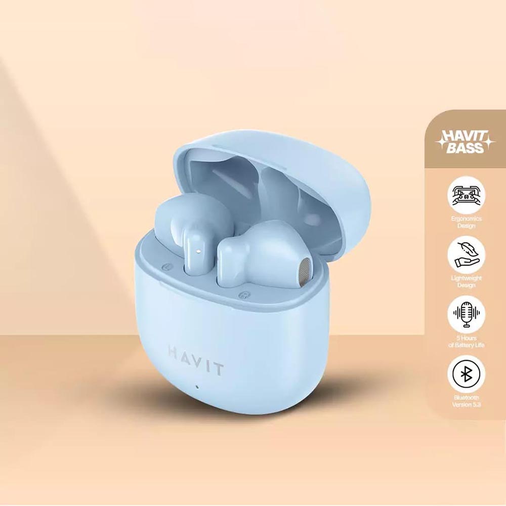 Handsfree Bluetooth HAVIT TW976, TWS, Blau