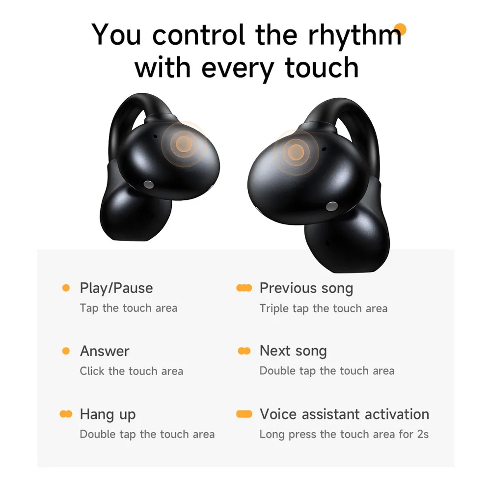 Handsfree Bluetooth HOCO EA8, TWS, Schwarz