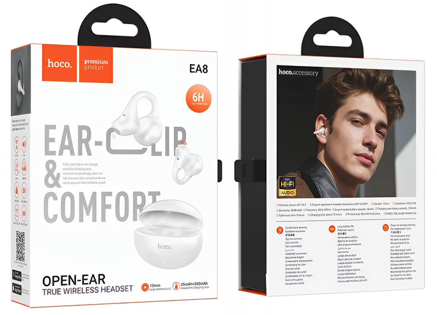 Handsfree Bluetooth HOCO EA8, TWS, Weiß