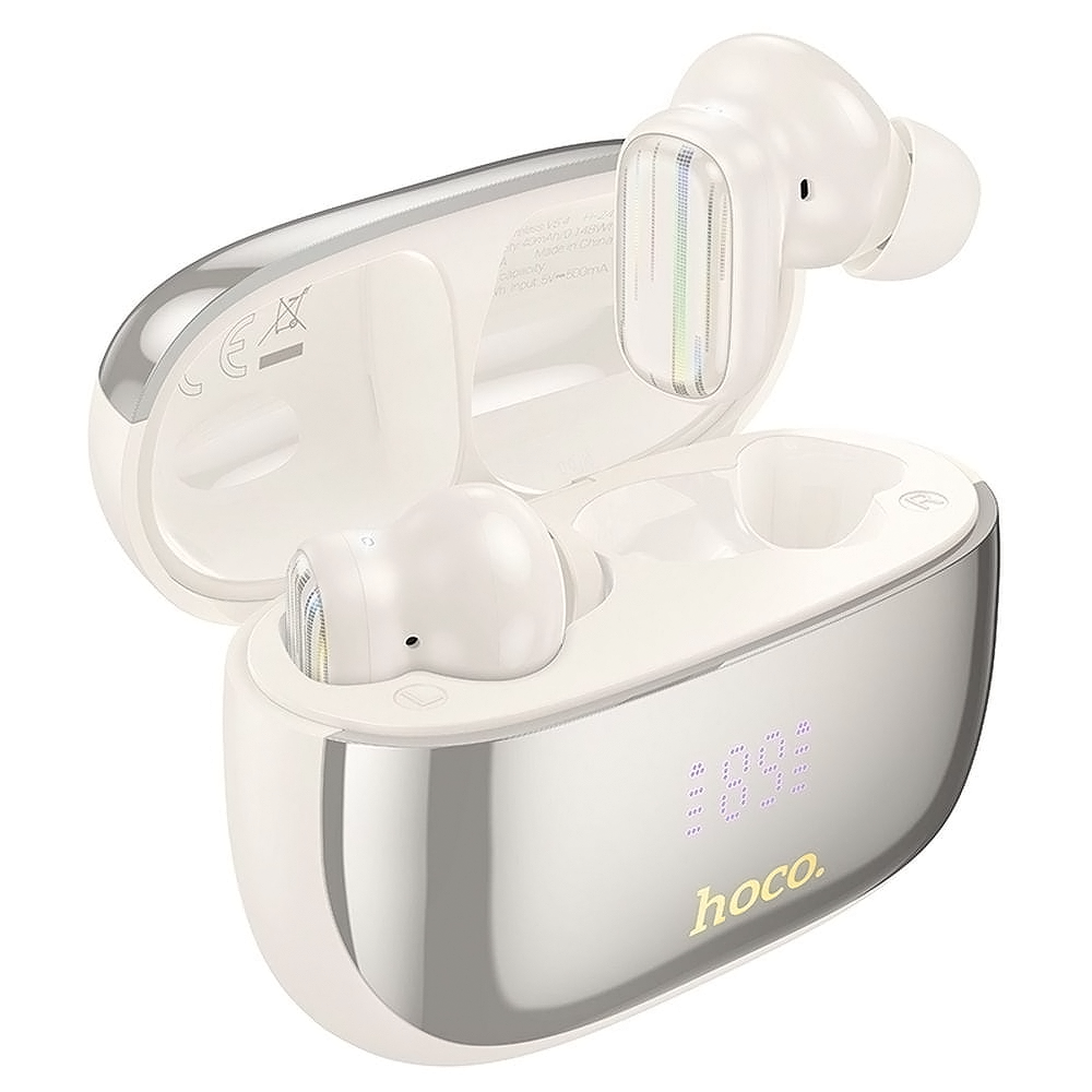 Kit mains libres Bluetooth HOCO EQ20, TWS, ANC, MultiPoint, Blanc