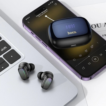 Kit mains libres Bluetooth HOCO EQ20, TWS, ANC, MultiPoint, Noir
