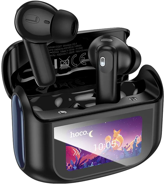 Handsfree Bluetooth HOCO EQ21, TWS, ANC, Zwart