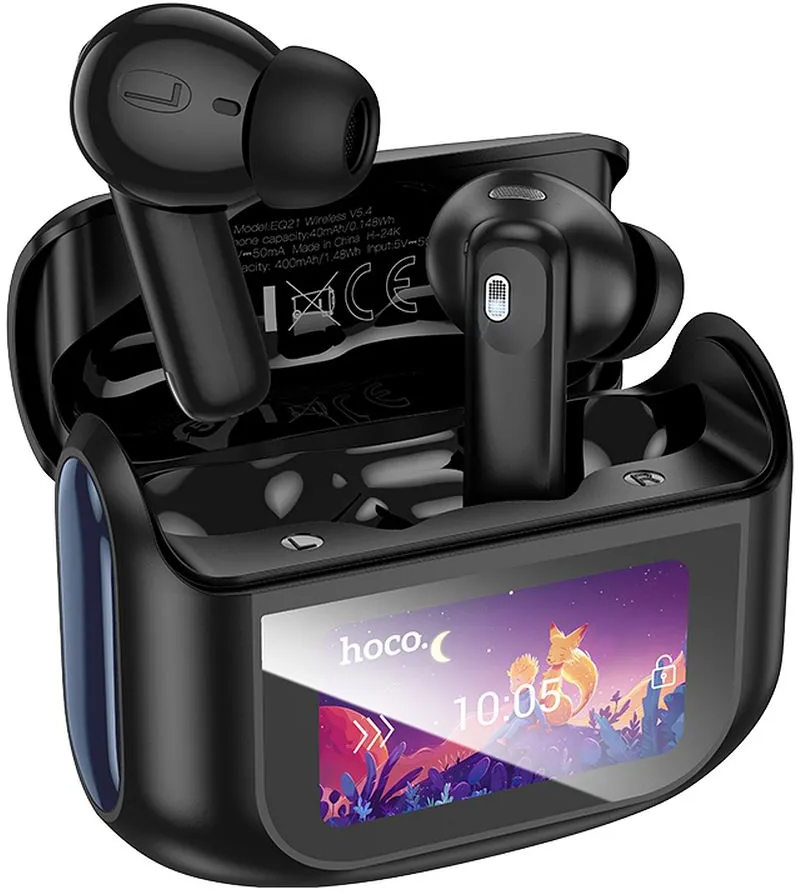 Handsfree Bluetooth HOCO EQ21, TWS, ANC, Zwart