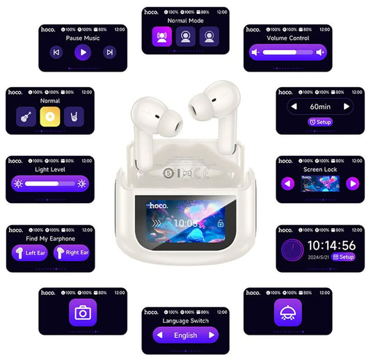 Handsfree Bluetooth HOCO EQ21, TWS, ANC, Wit