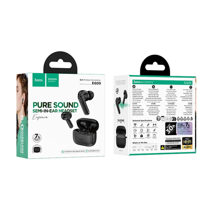 Handsfree Bluetooth HOCO EQ30, TWS, Zwart