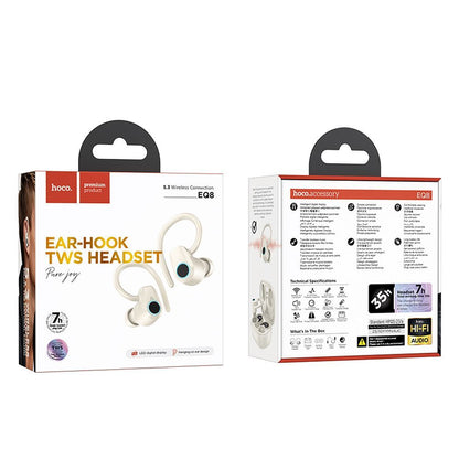 Handenvrije Bluetooth HOCO EQ8, TWS, Wit 