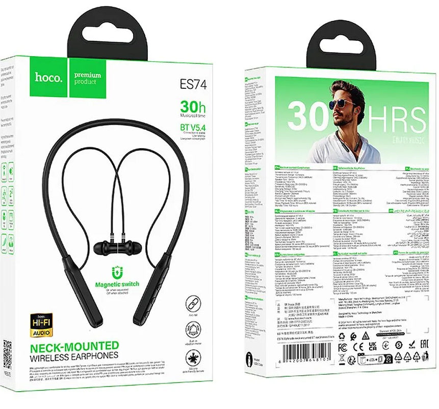 Handsfree Bluetooth HOCO ES74, A2DP, Zwart