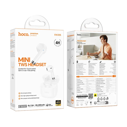 Bluetooth handsfree HOCO EW205, TWS, Wit
