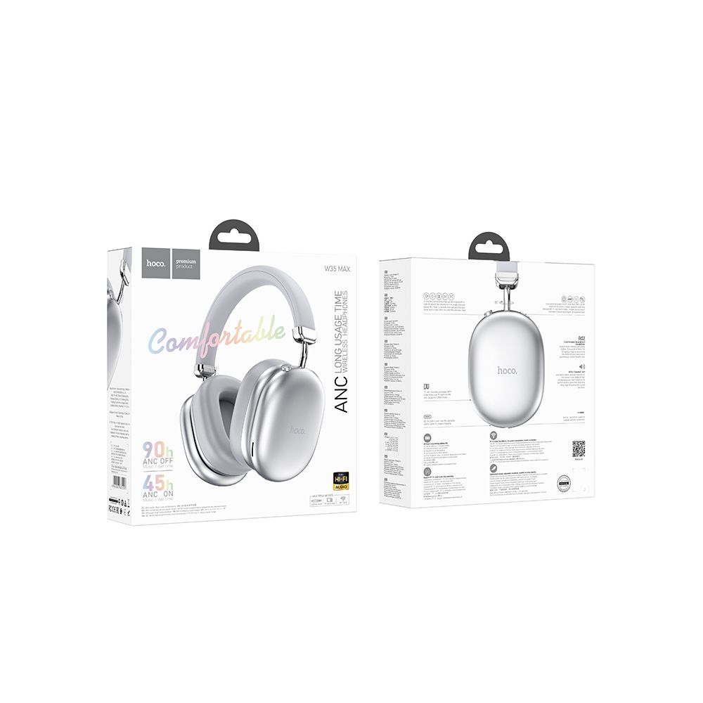 Bluetooth-Headset HOCO W35 Max, A2DP, ANC, Silber