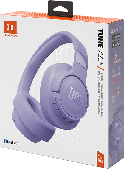 Handsfree Bluetooth JBL Tune 720BT, Multipunt, A2DP, paars JBLT720BTPUR