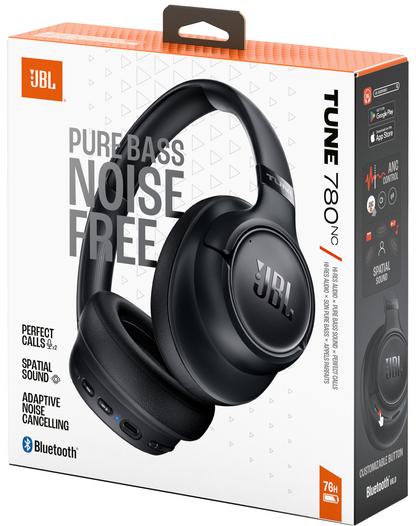 Kit mains libres Bluetooth JBL Tune 780NC, MultiPoint, A2DP, ANC, Noir JBLT780NCBLK