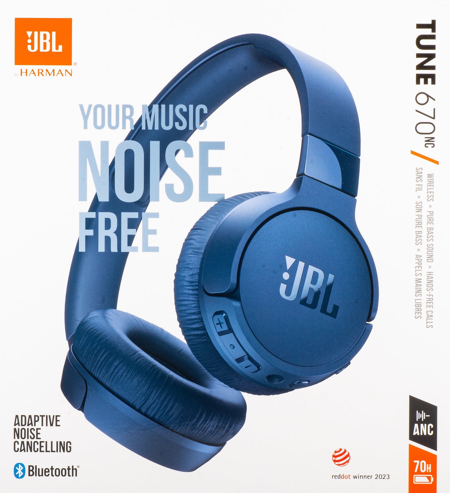 Handsfree Bluetooth JBL Tune 670NC, MultiPoint, A2DP, ANC, Blau JBLT670NCBLUAP