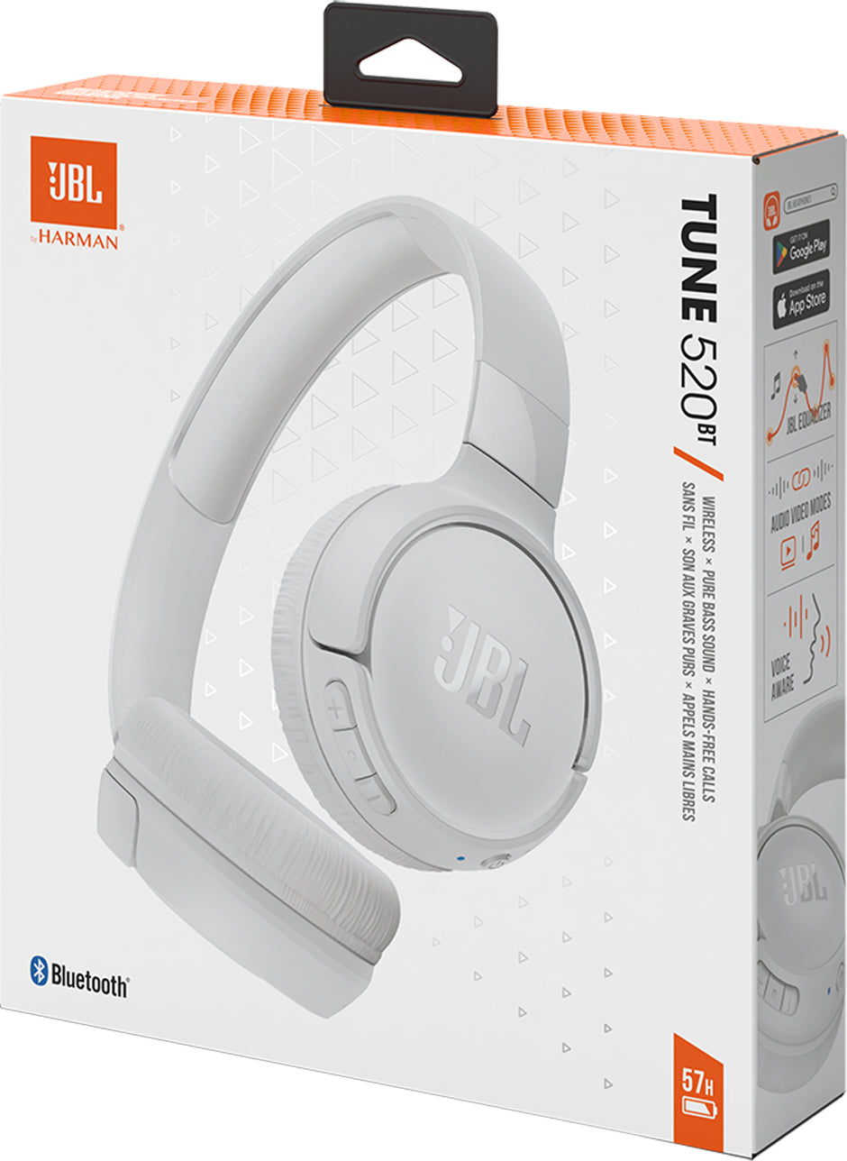 JBL Tune 520BT Bluetooth Kopfhörer | MultiPoint | Weiß | 57h Akku