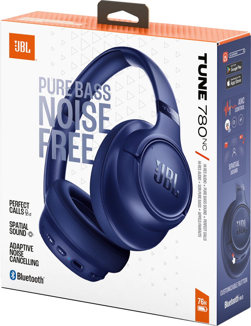 Handsfree Bluetooth JBL Tune 780NC, MultiPoint, A2DP, ANC, Blauw JBLT780NCBLU