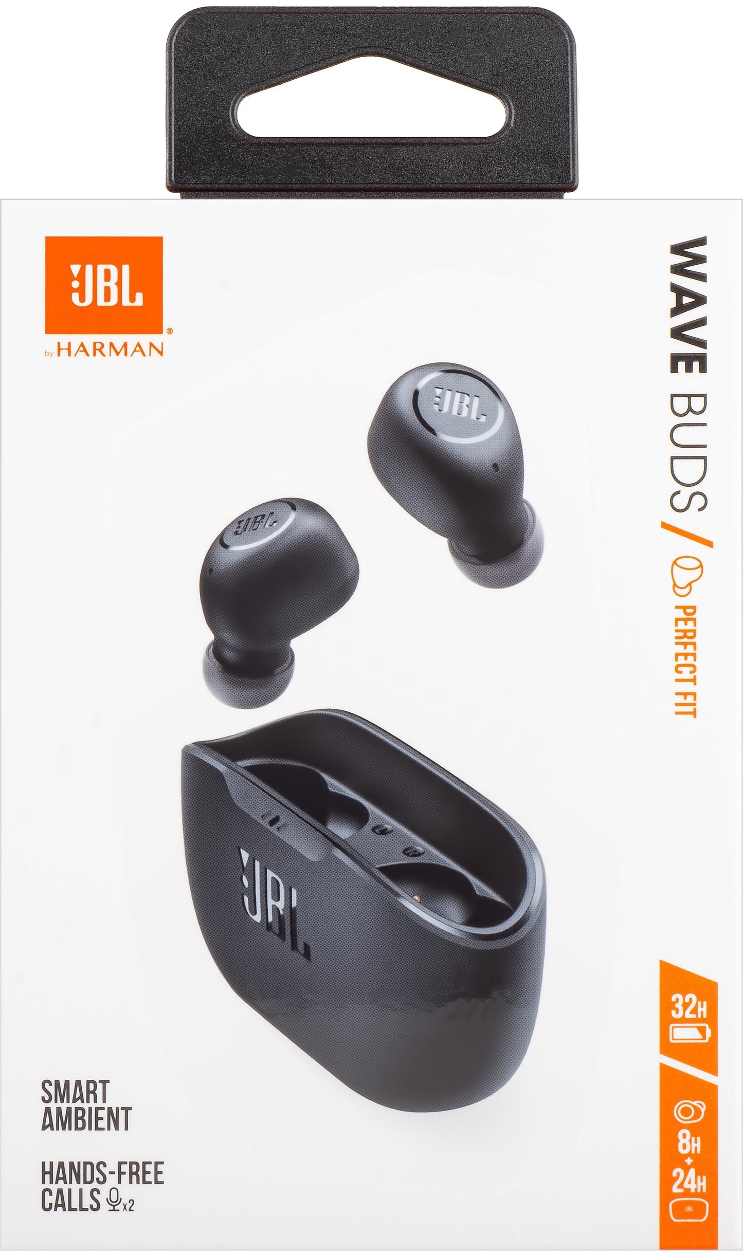 Kit mains libres Bluetooth JBL Wave Buds, TWS, noir JBLWBUDSBLK