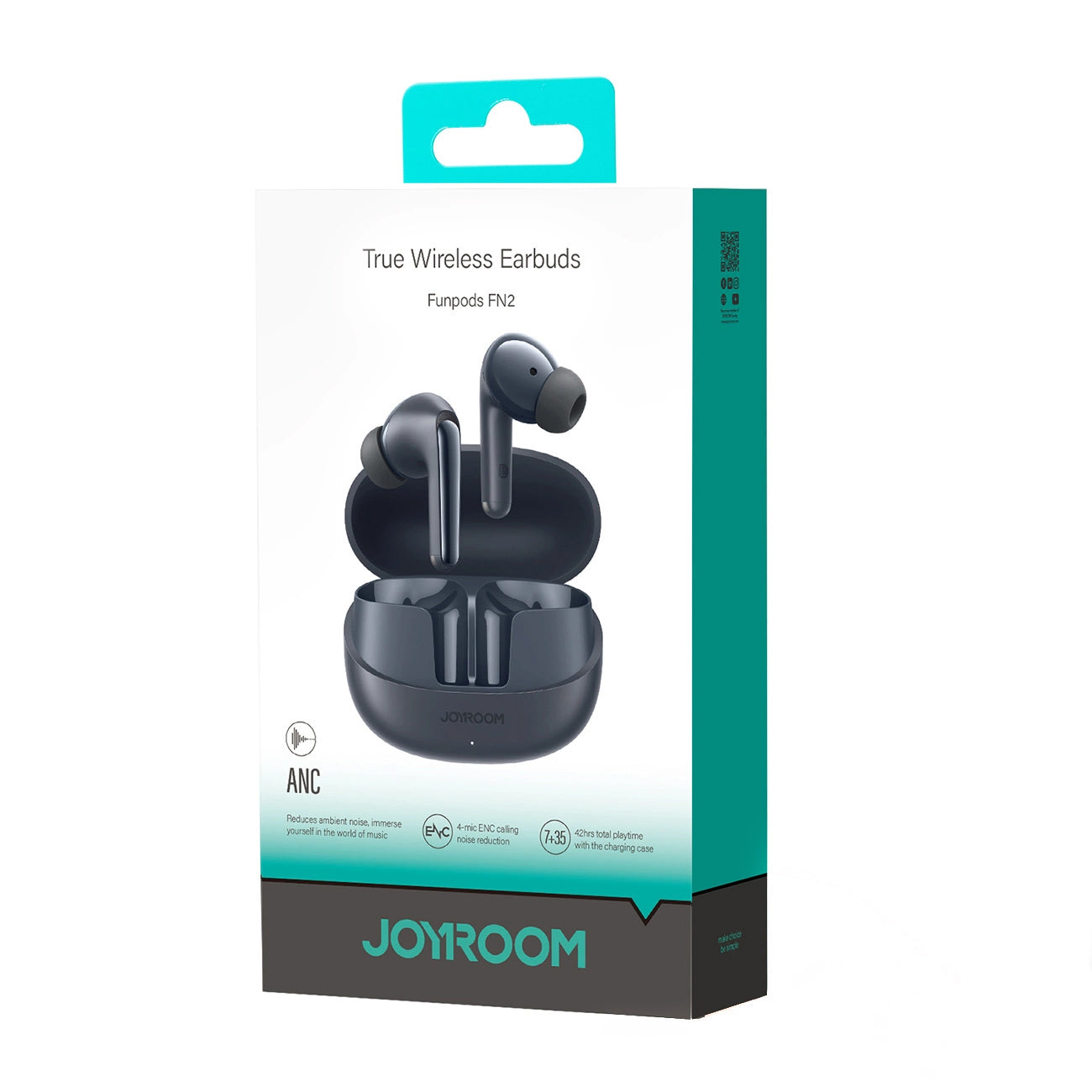 Handsfree Bluetooth Joyroom Funpods JR-FN2, TWS, ANC, Zwart