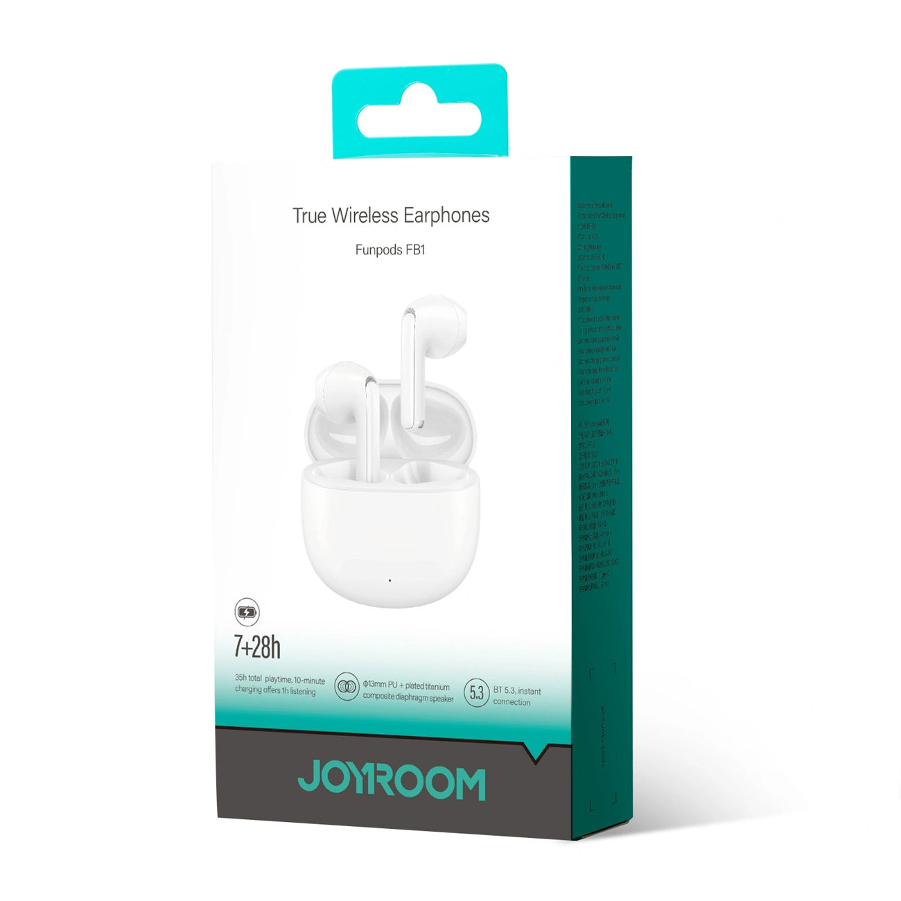 Handsfree Bluetooth Joyroom Funpods JR-FB1 Nieuwe Versie, TWS, Wit