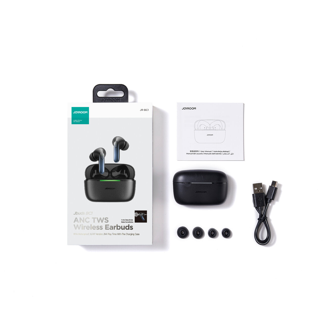 Joyroom JR-BC1 Bluetooth Handsfree, TWS, ANC, Black