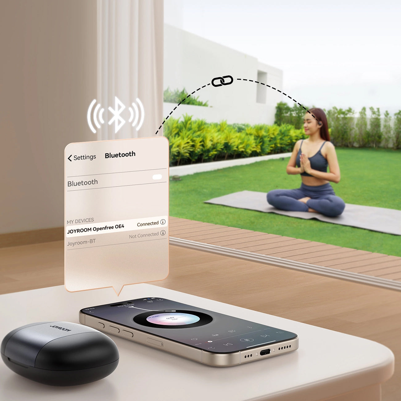 Handsfree Bluetooth Joyroom Open Ear JR-OE4, TWS, Zwart