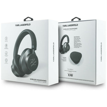Casque Bluetooth mains libres Karl Lagerfeld Grained Initials, A2DP, ANC, Noir