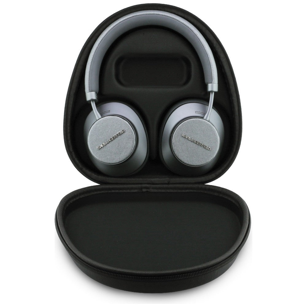Handsfree Bluetooth Karl Lagerfeld Saffiano Elongated, A2DP, ANC, Gri