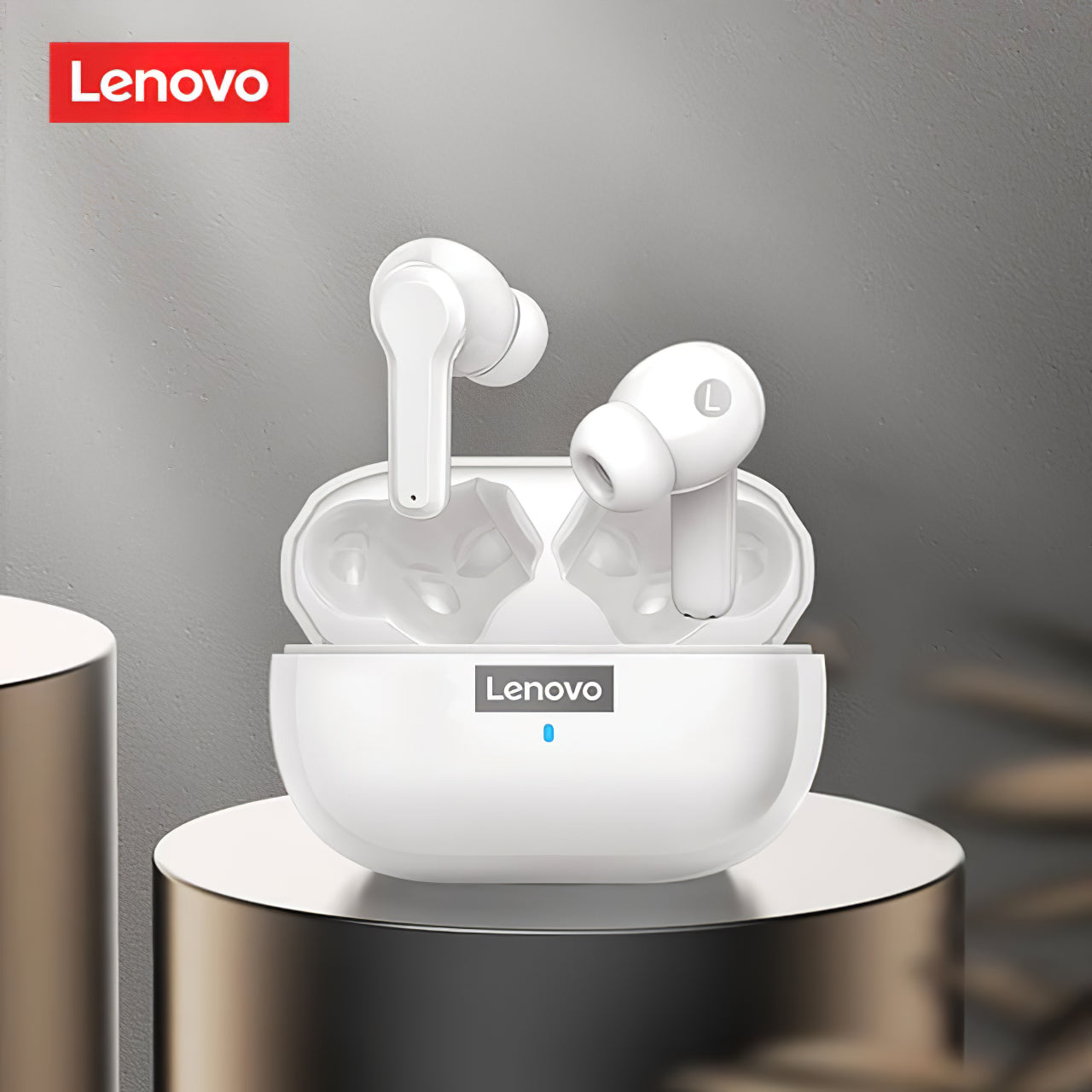 Handsfree Bluetooth Lenovo LP1S, TWS, Wit 