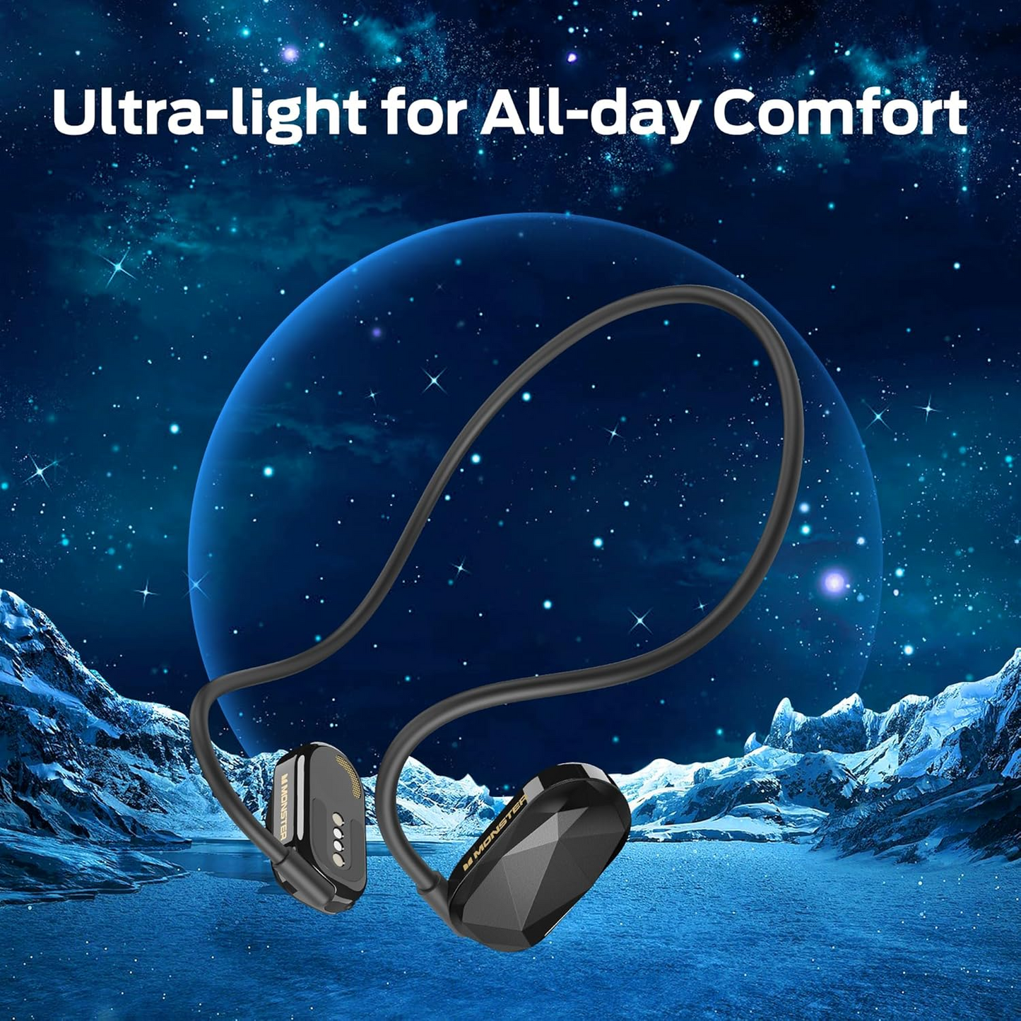 Handsfree Bluetooth Monster Aria Free, A2DP, Zwart
