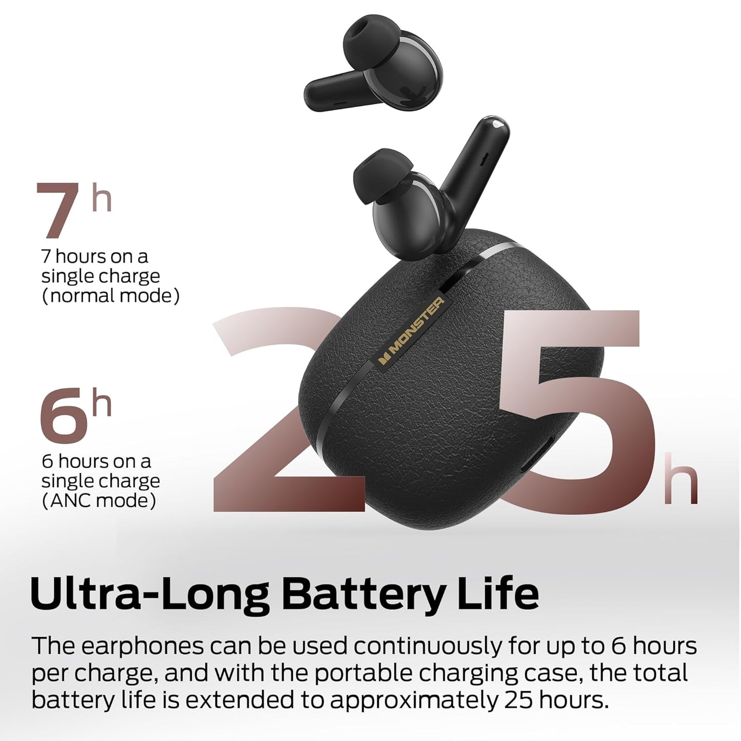 Bluetooth-Headset Monster Clarity 200, TWS, ANC, Schwarz