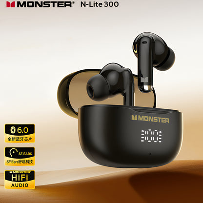 Bluetooth-Headset Monster N-Lite 300, TWS, Schwarz