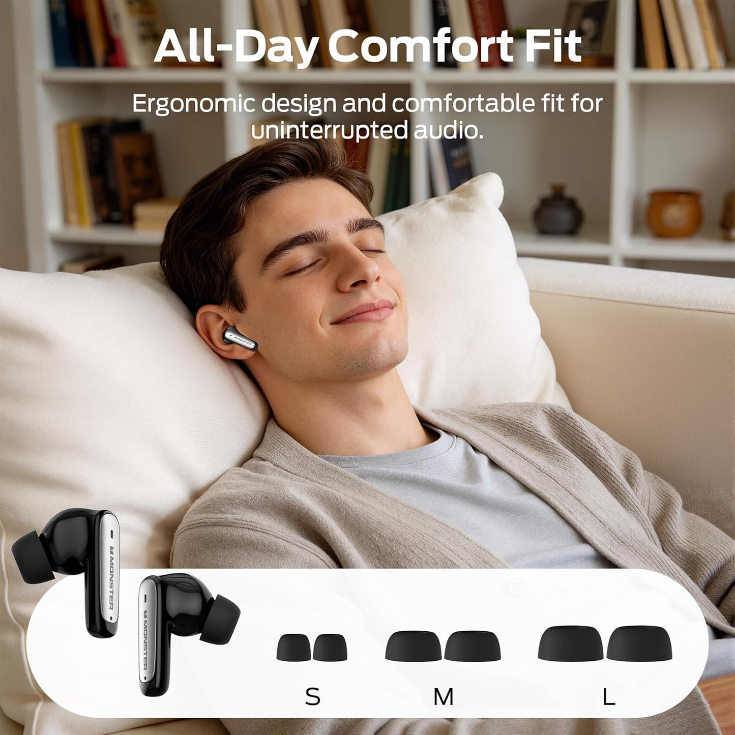 Bluetooth-Headset Monster N-Lite 310, TWS, Schwarz