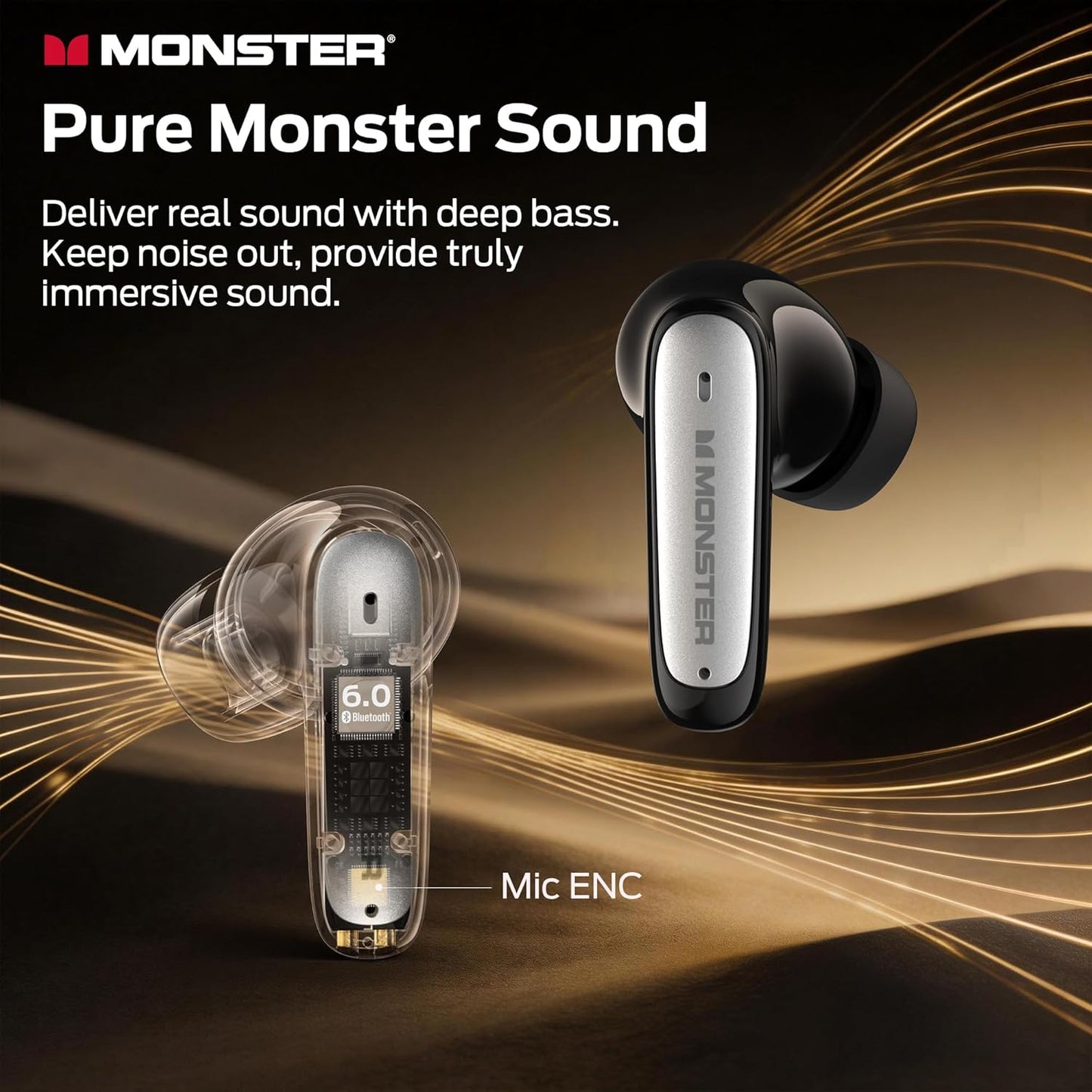 Bluetooth-Headset Monster N-Lite 310, TWS, Schwarz