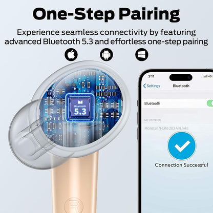 Bluetooth-Freisprecheinrichtung Monster N-Lite 203 AirLinks, TWS, Gold