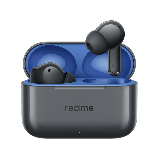 Kit mains libres Bluetooth Realme Buds T200, TWS, ANC, MultiPoint, Gris
